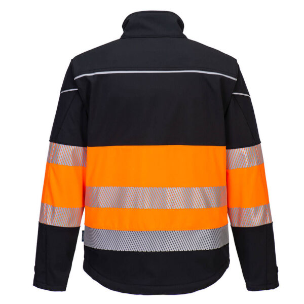 Kurtka Softshell Ostrzegawcza PW375 Klasa1(3L) PW3 Czarno/Pomarańczowa - obrazek 2