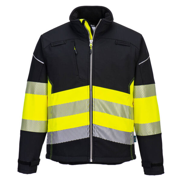 Kurtka Softshell Ostrzegawcza PW375 Klasa1(3L) PW3 Czarno/Żółta