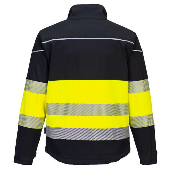 Kurtka Softshell Ostrzegawcza PW375 Klasa1(3L) PW3 Czarno/Żółta - obrazek 2