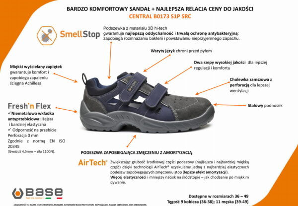 Sandał Base Central B0173 S1P SRC - obrazek 2