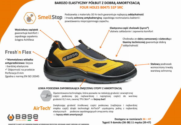 Półbuty Base Four Holes B0475 S1P SRC - obrazek 2