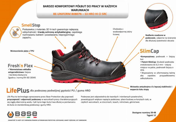 Półbuty Base Be-Uniform Shoe B0887N S3 HRO CI HI - obrazek 2