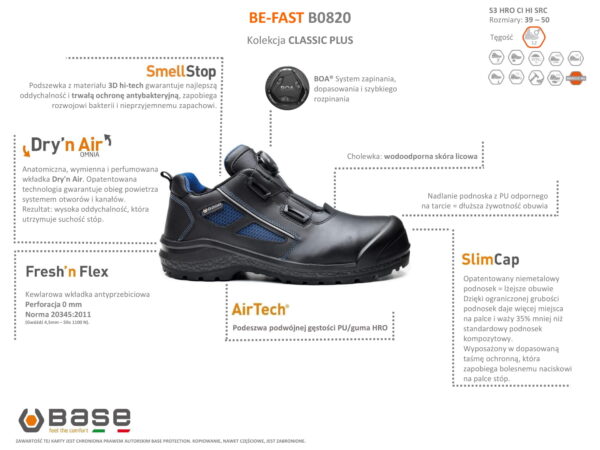 Półbuty Base Be-Fast B0820 S3 HRO CI HI SRC - obrazek 2