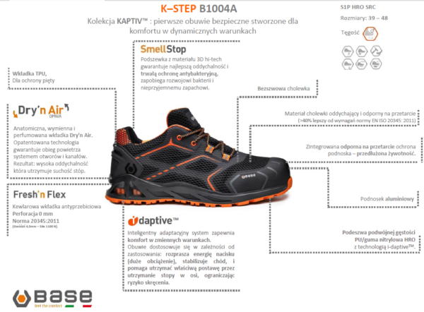Półbuty Base K-Step B1004 S1P HRO SRC - obrazek 2