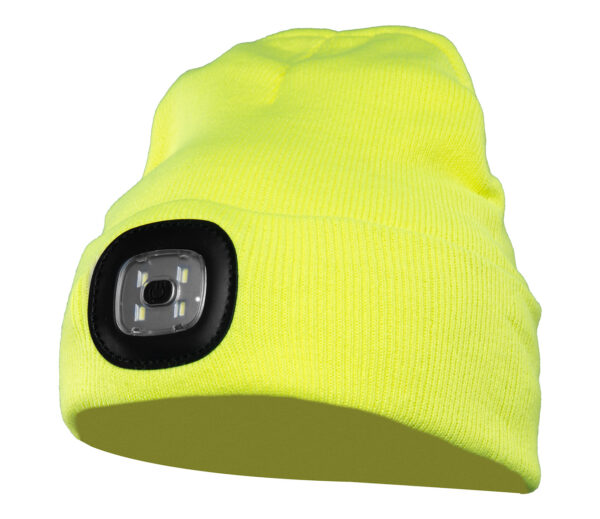 Czapka Chaplin z Dzianiny LED Żółta - obrazek 3