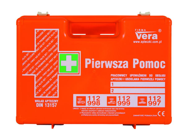 Apteczka przemysłowa pierwszej pomocy STANDARD TOP 10 DIN 13157 walizka tworzywo ABS