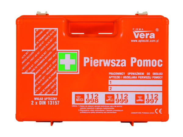 Apteczka przemysłowa pierwszej pomocy STANDARD TOP 20 2x DIN 13157 walizka tworzywo ABS