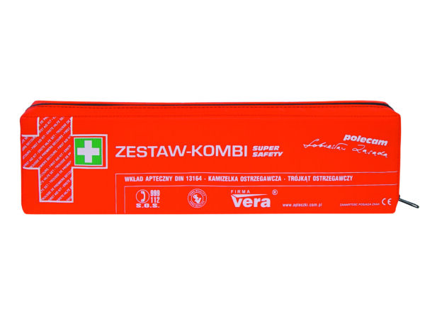 Zestaw pierwszej pomocy samochodowy SUPER SAFETY w opakowaniu z tkaniny wodoodpornej