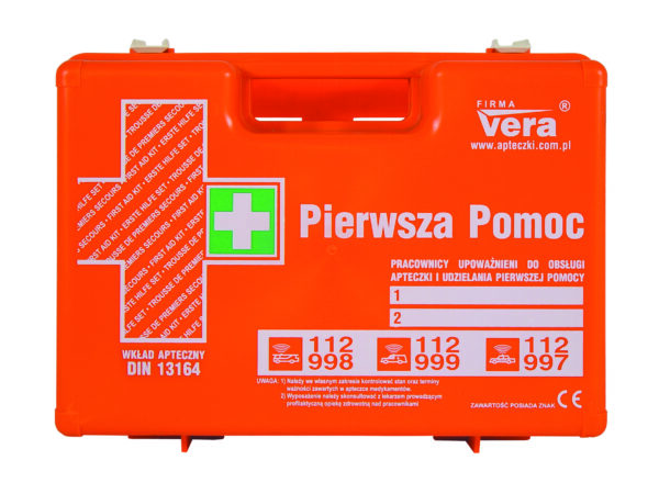 Apteczka przemysłowa pierwszej pomocy STANDARD TOP 10 DIN 13164 walizka tworzywo ABS
